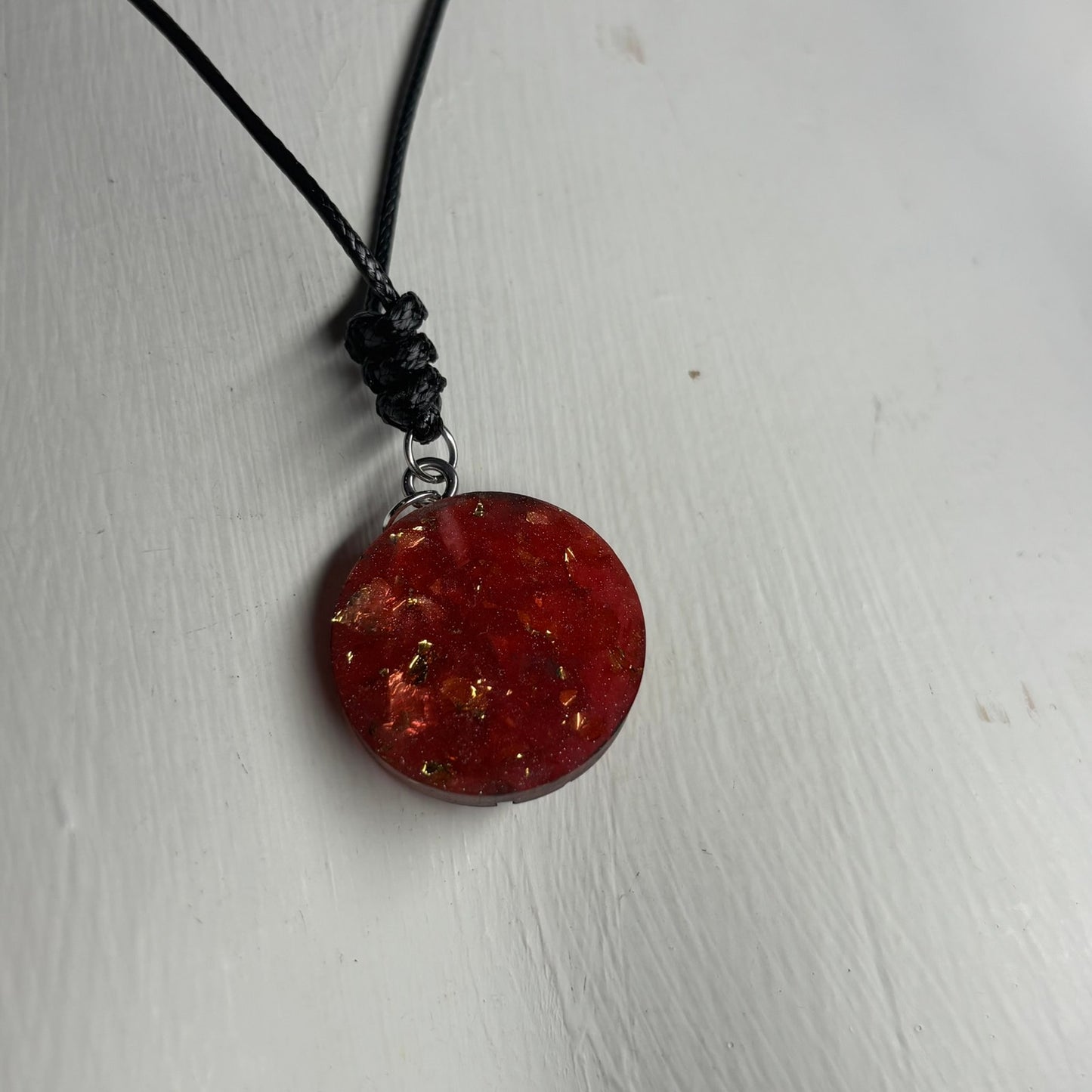 Fading Red Crystal King - Handmade Resin Chess Necklace