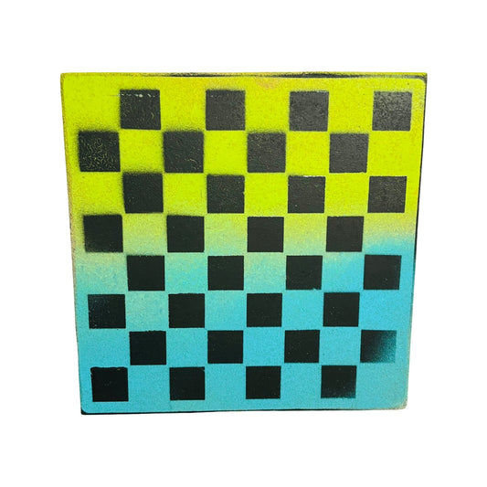 Yellow & Blue - Painted Double Sided Chess Board