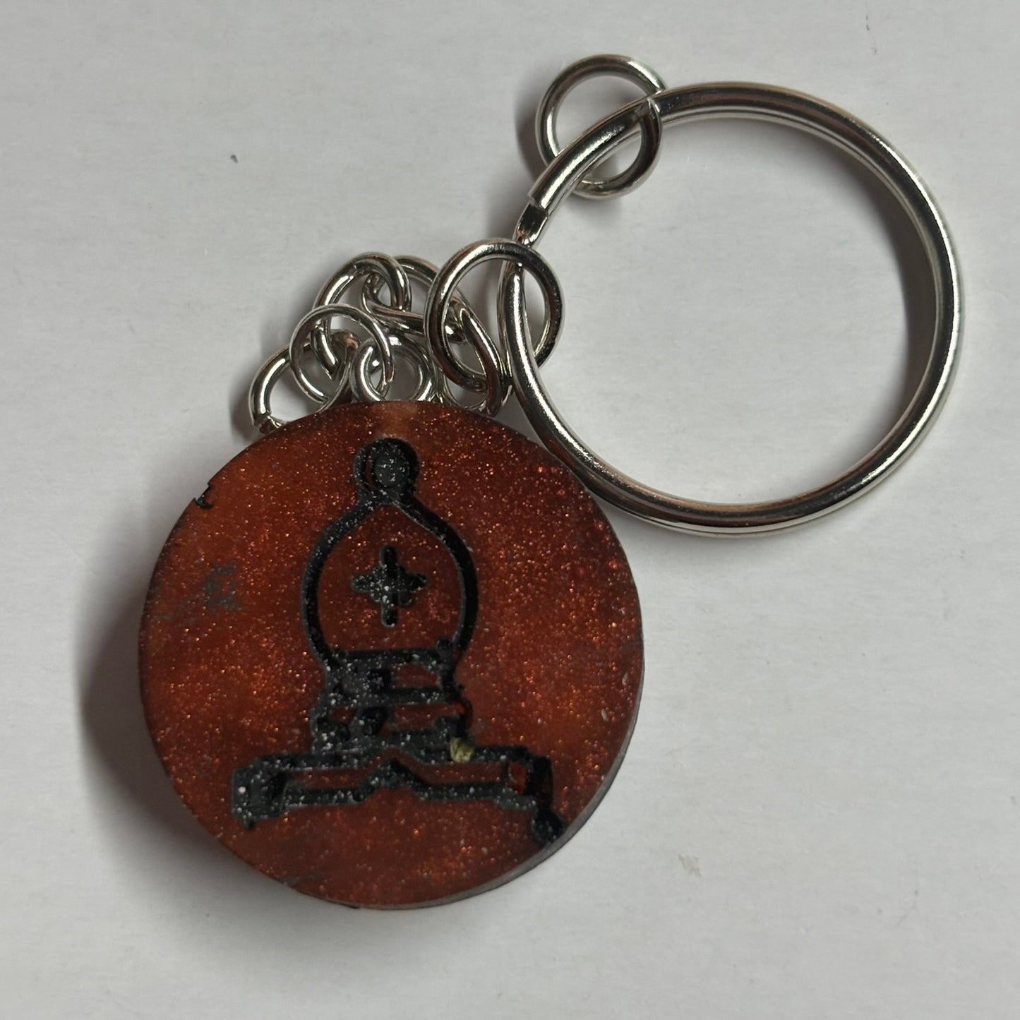 Lava Red Bishop - Handmade Resin Keychain
