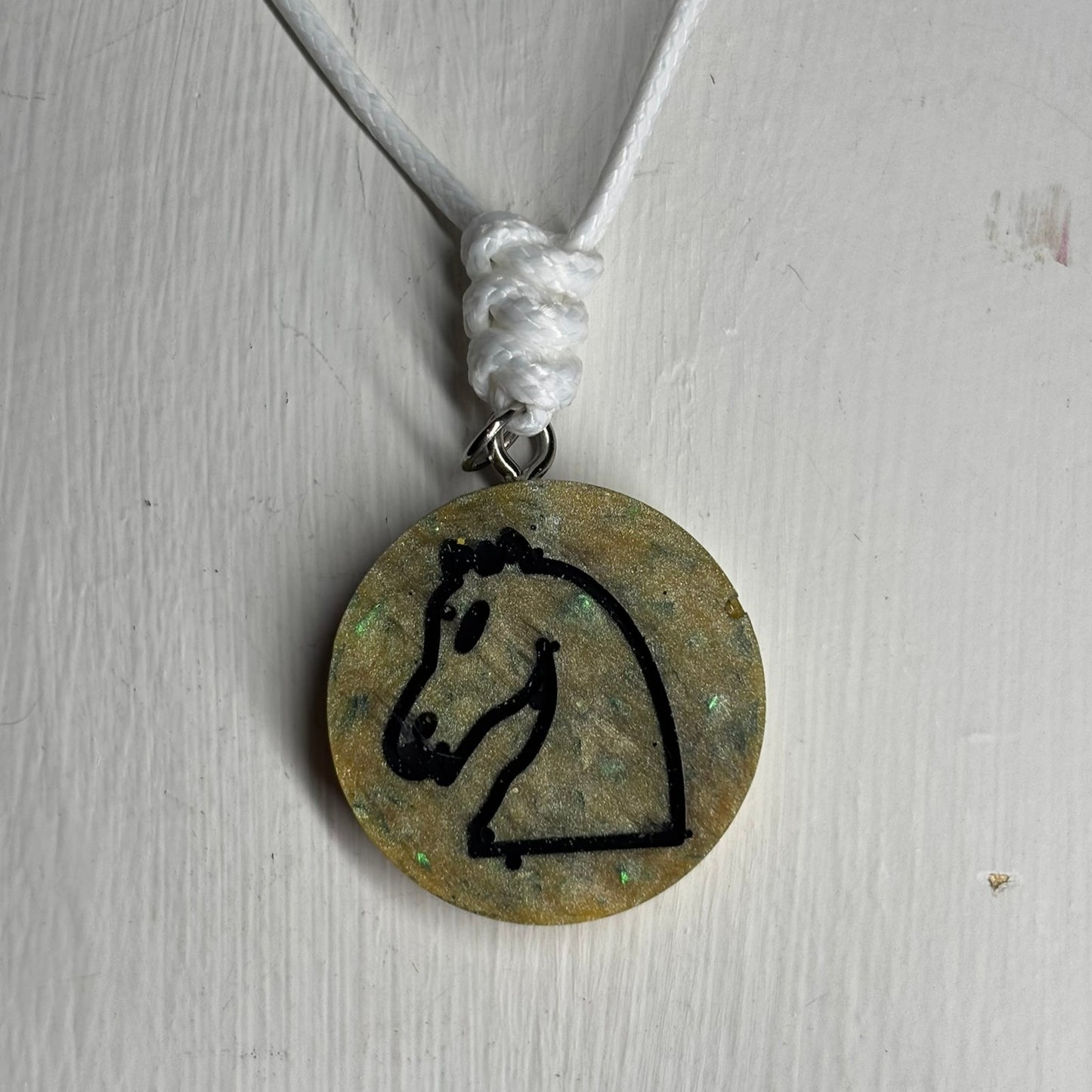 Nature Knight - Handmade Resin Chess Necklace - Flat Edition