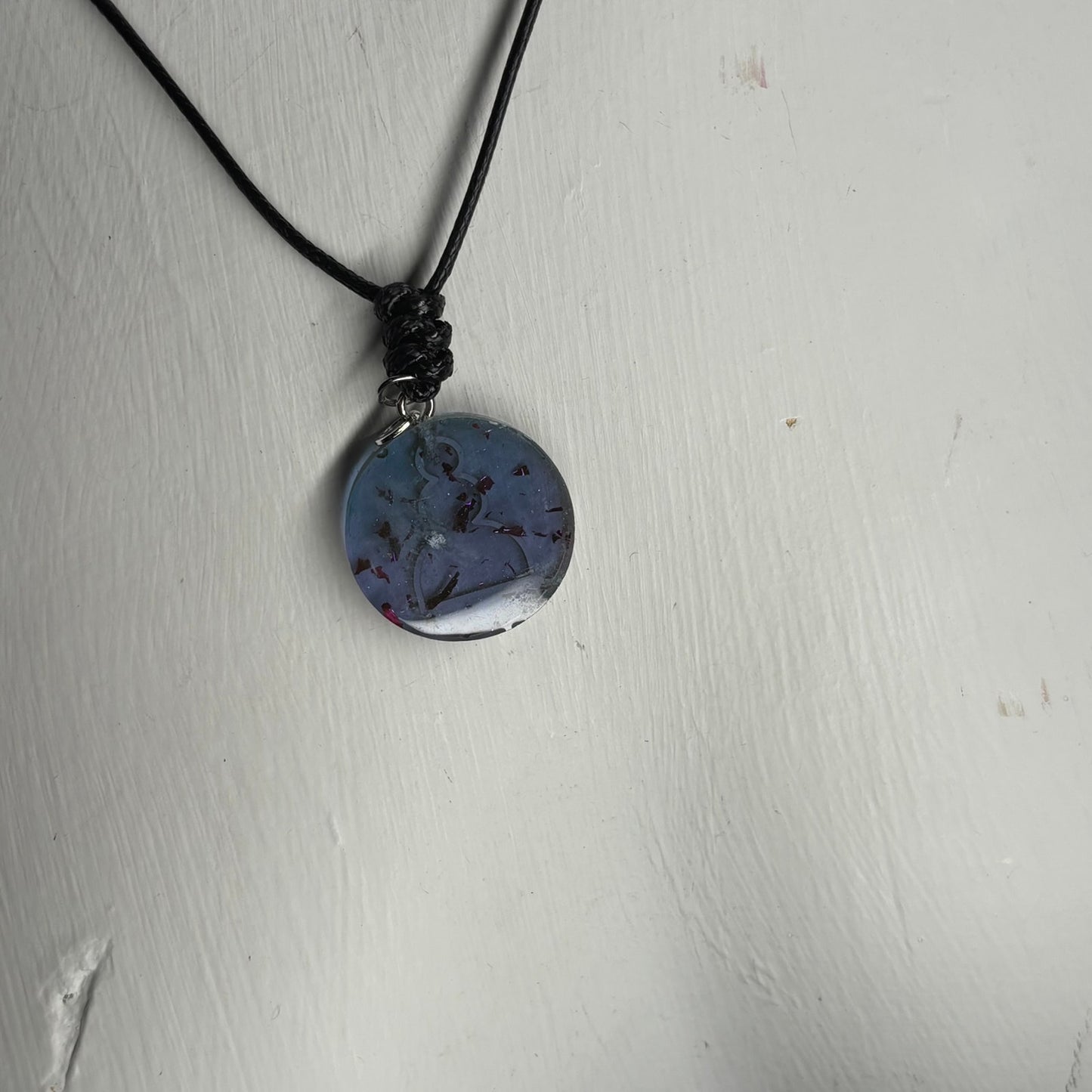 Translucent blue Pawn - Handmade Resin Chess Necklace