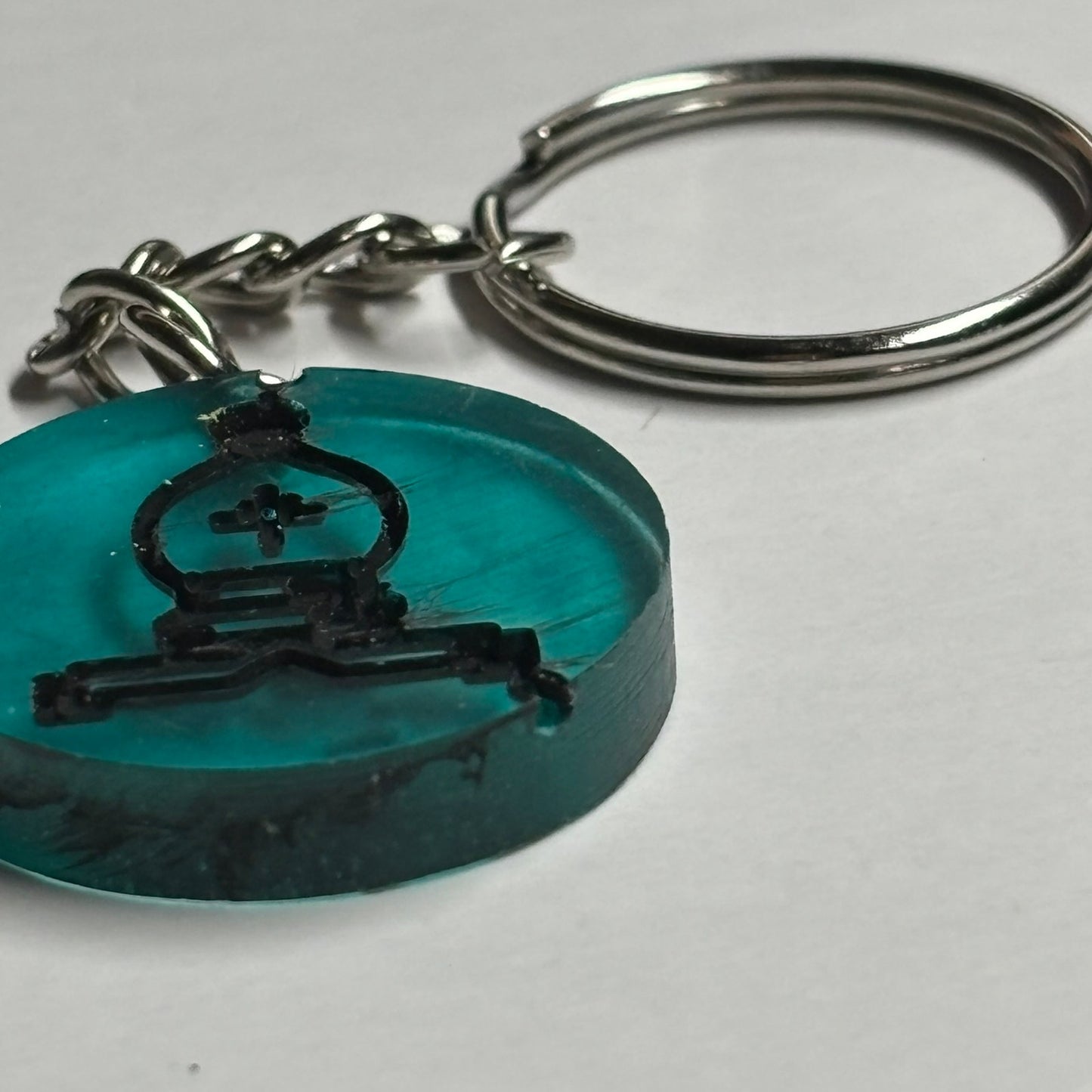 Blue Pool Bishop - Handmade Resin Keychain - Flat Edition