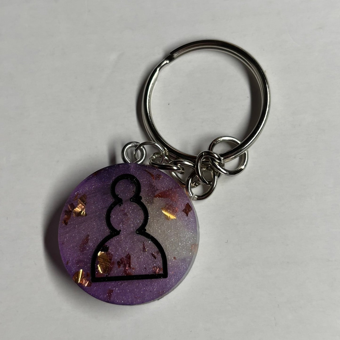 Purple White Pawn - Handmade Resin Keychain