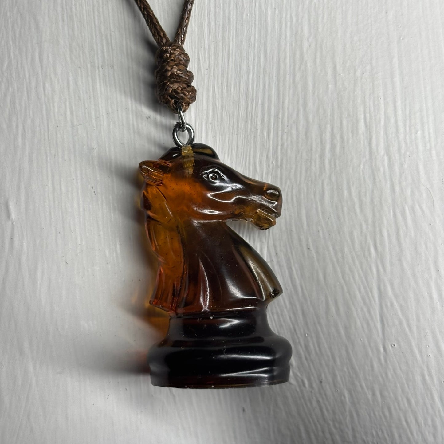Vintage Knight - Handmade Resin Chess Necklace