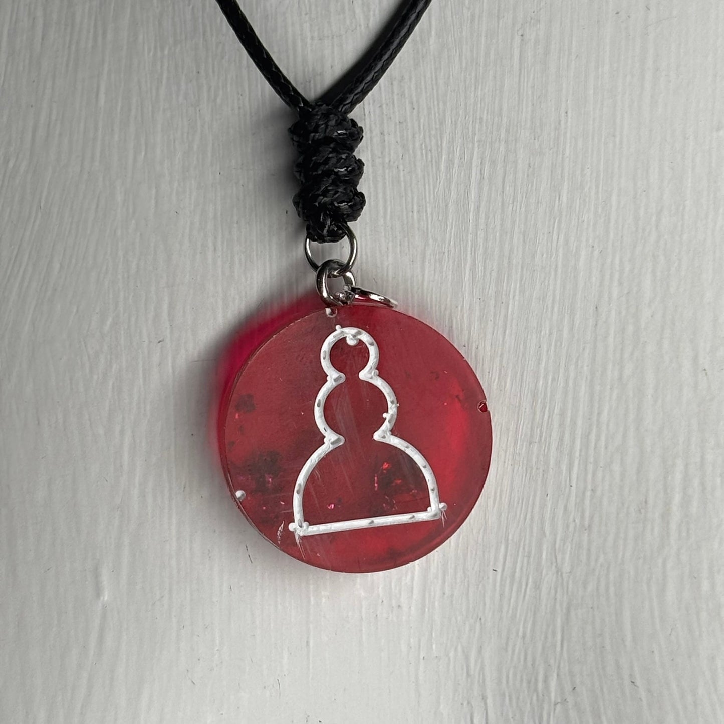 Red Pawn - Handmade Resin Chess Necklace