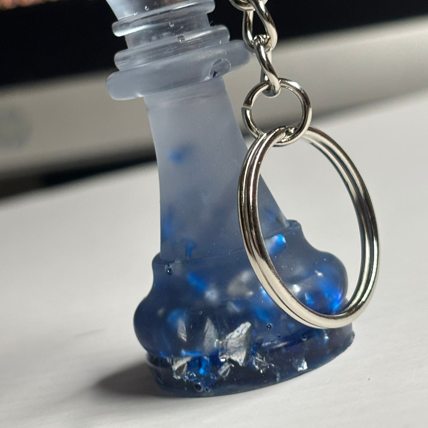 Clear Blue King - Handmade Resin Keychain