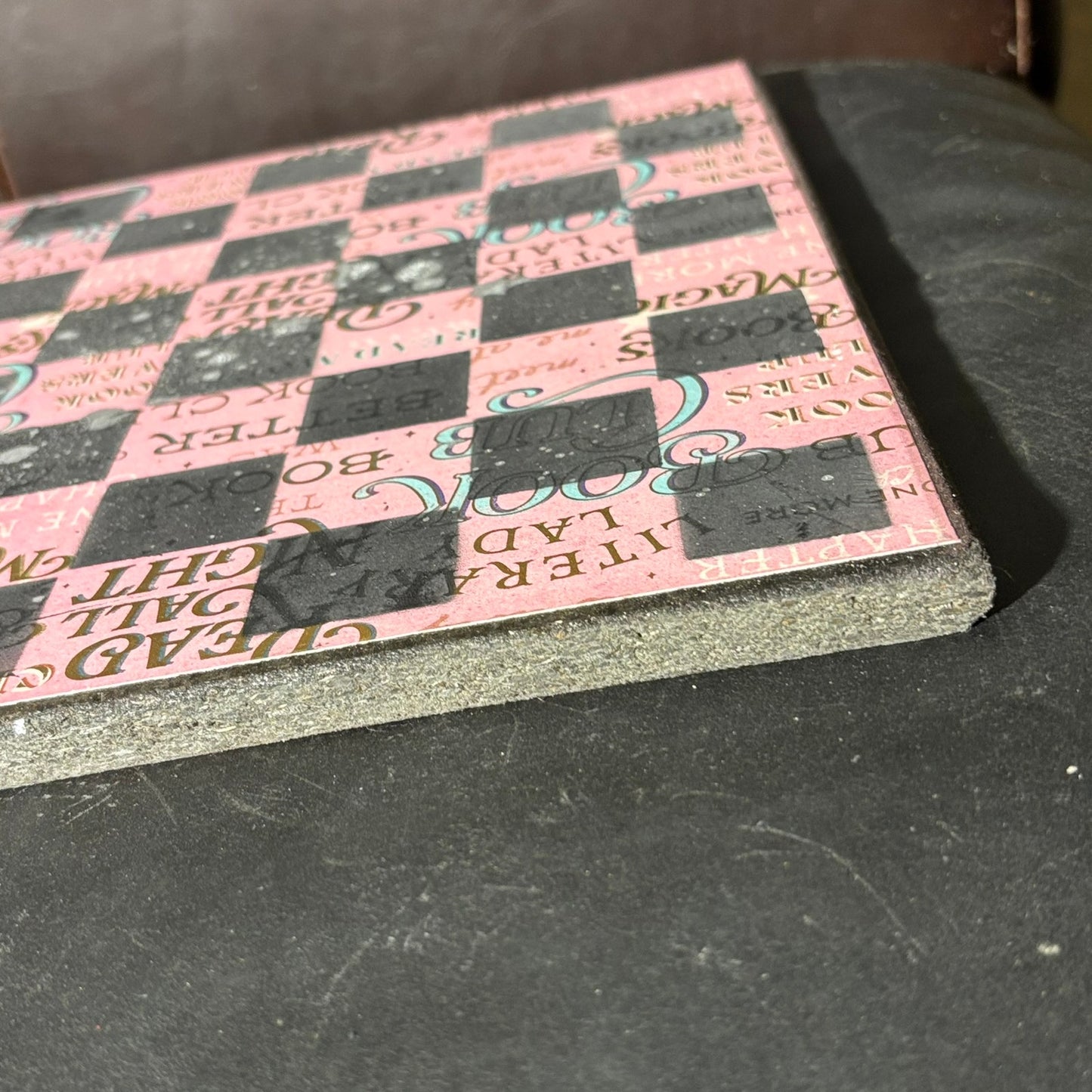 Soft Pink Words - Scrapbook Chess Board