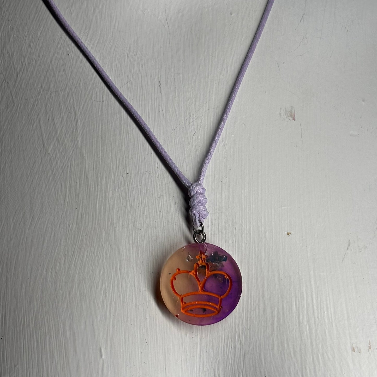 Purple Cosmic King - Handmade Resin Chess Necklace