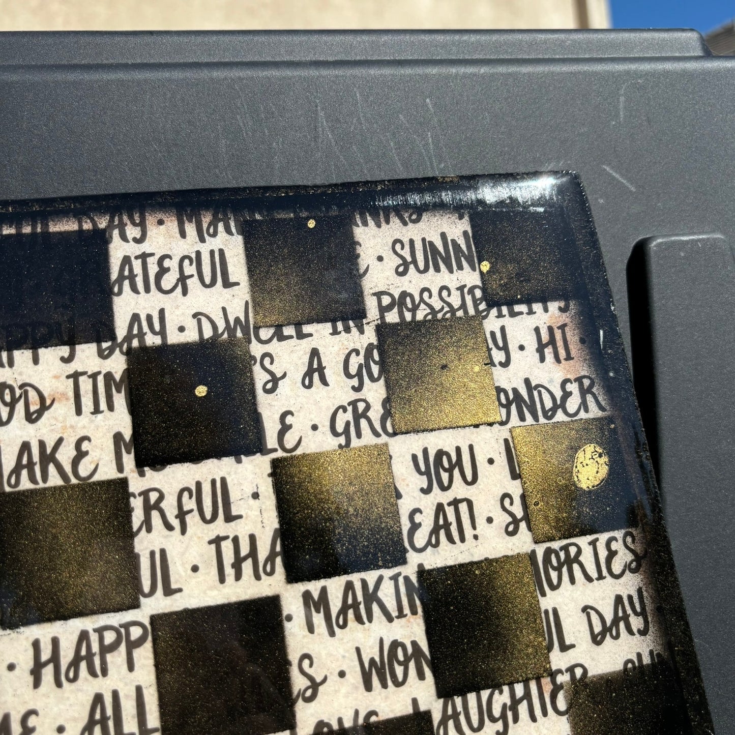 Grateful Words - Resin Coated Chess Board
