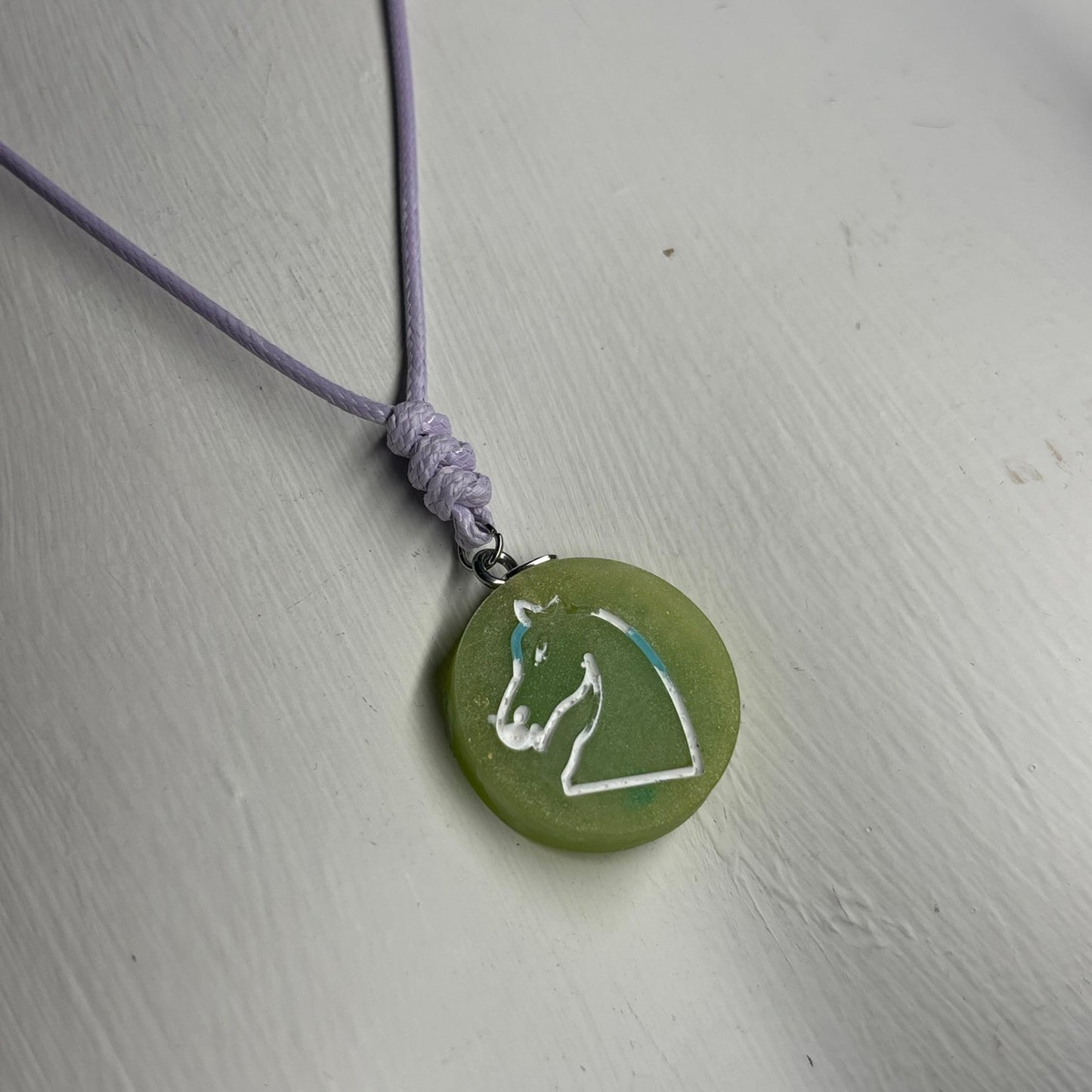 Green Knight - Handmade Resin Chess Necklace