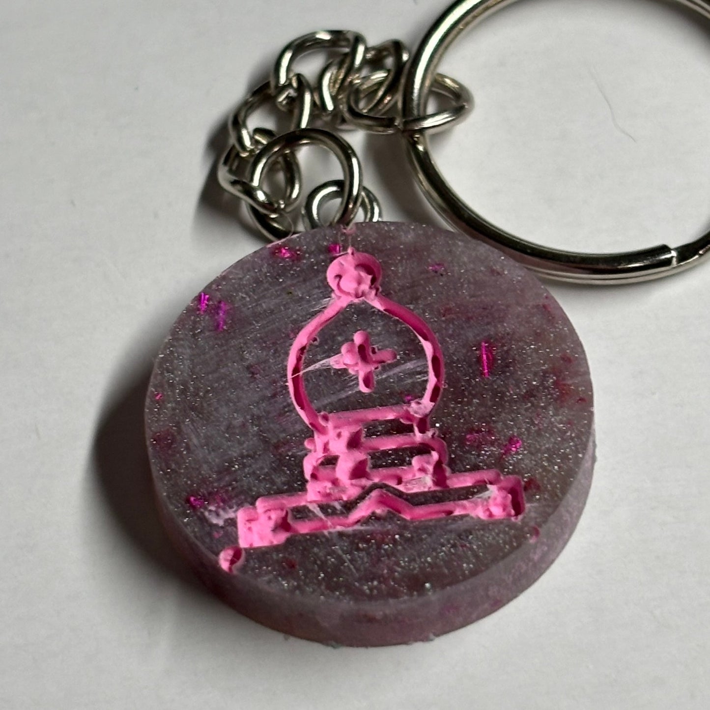 Purple Pink Bishop - Handmade Resin Keychain