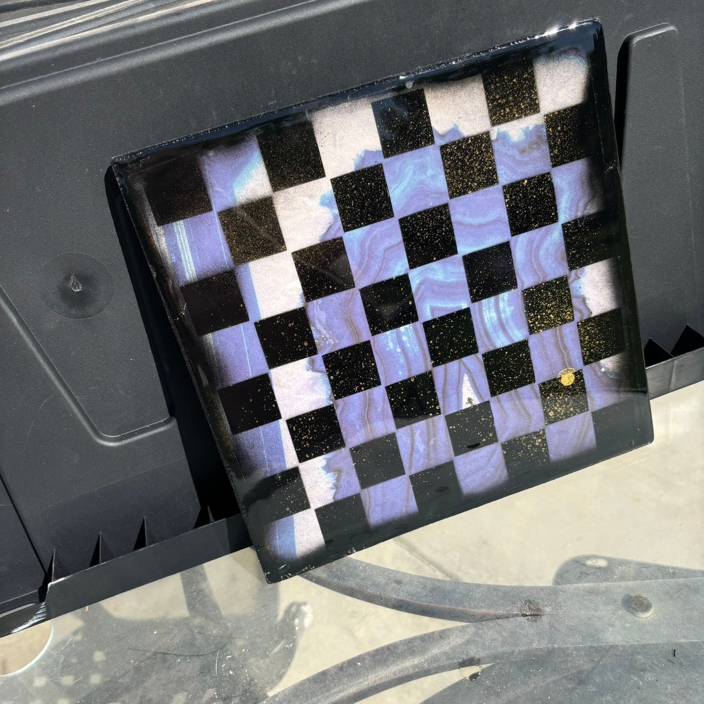 Ocean Blue - Resin Coated Chess Board
