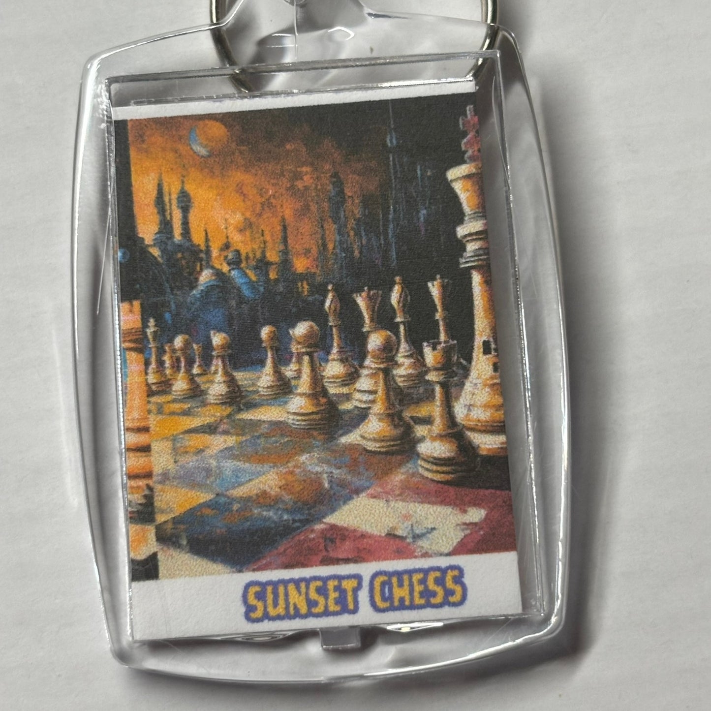 Dark City - Chess  Photo Keychain