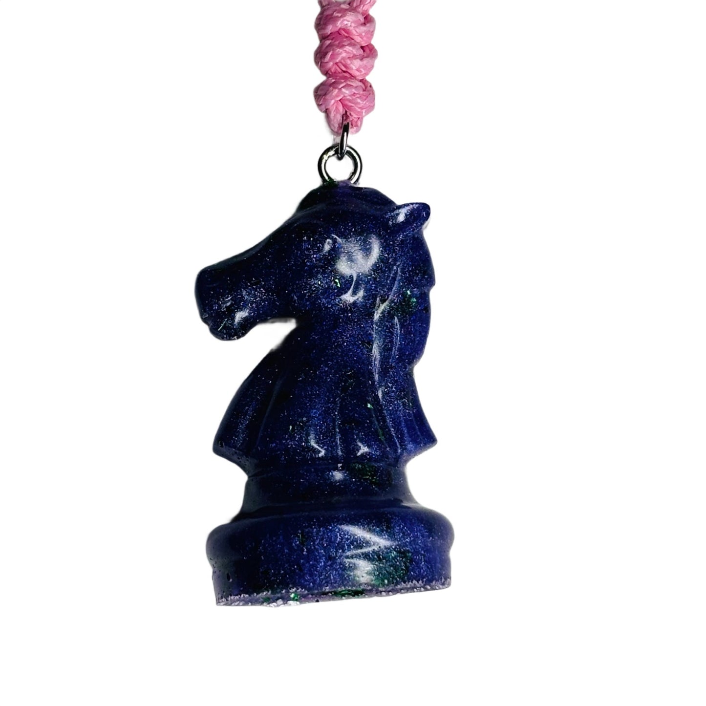 Dark Purple Knight - Handmade Resin Chess Necklace