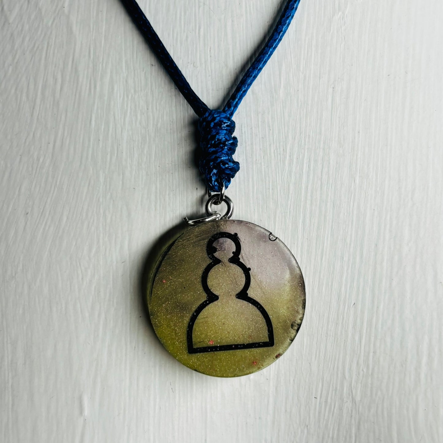 Vintage Green Pawn - Handmade Resin Chess Necklace
