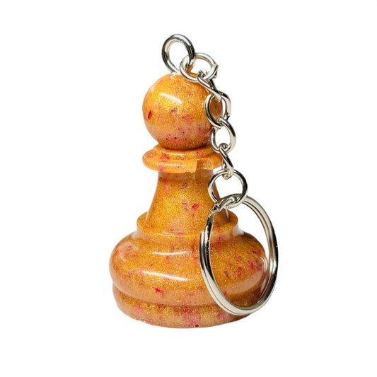 Royal Orange Pawn - Handmade Resin Keychain - Large Edition