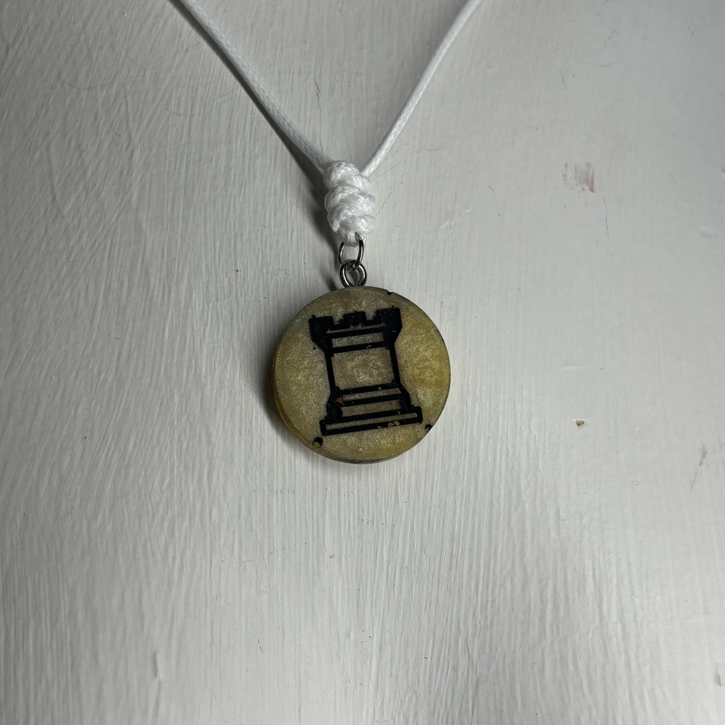 Yellow Supreme Rook - Handmade Resin Chess Necklace