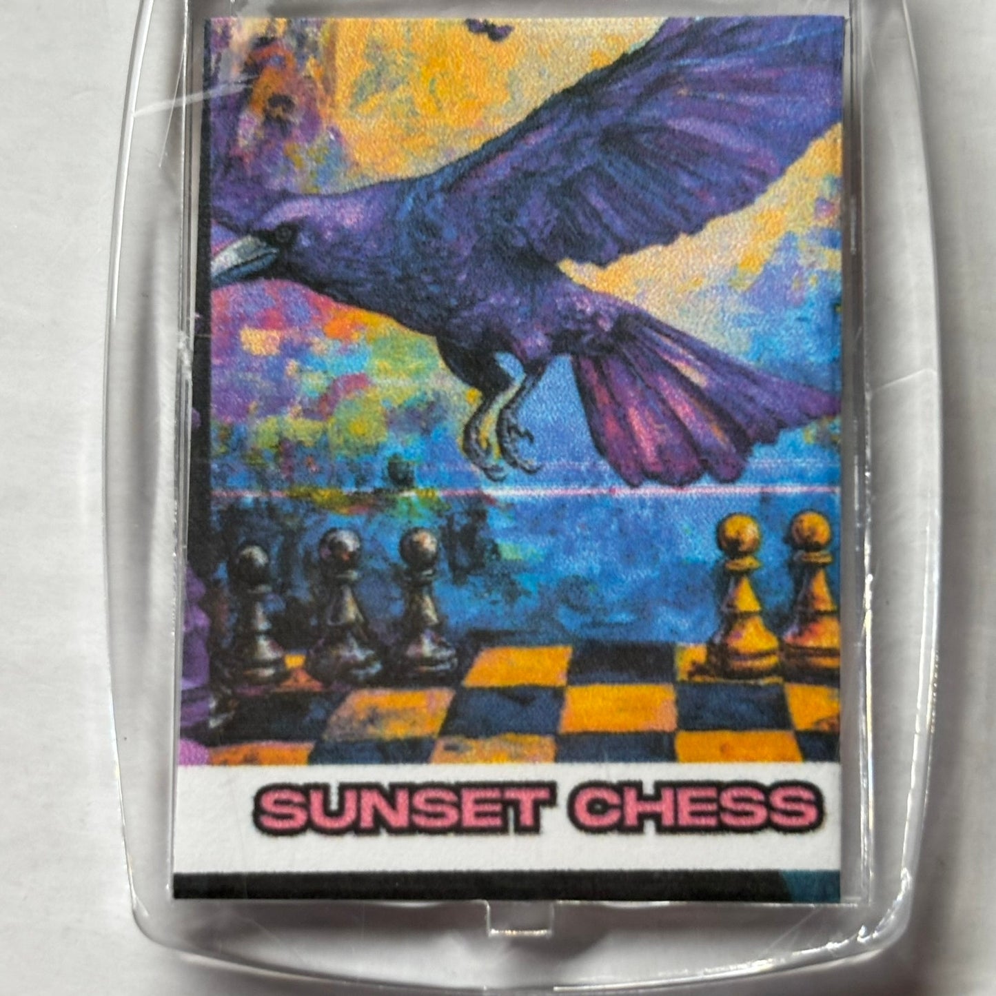 Purple Bird - Chess  Photo Keychain