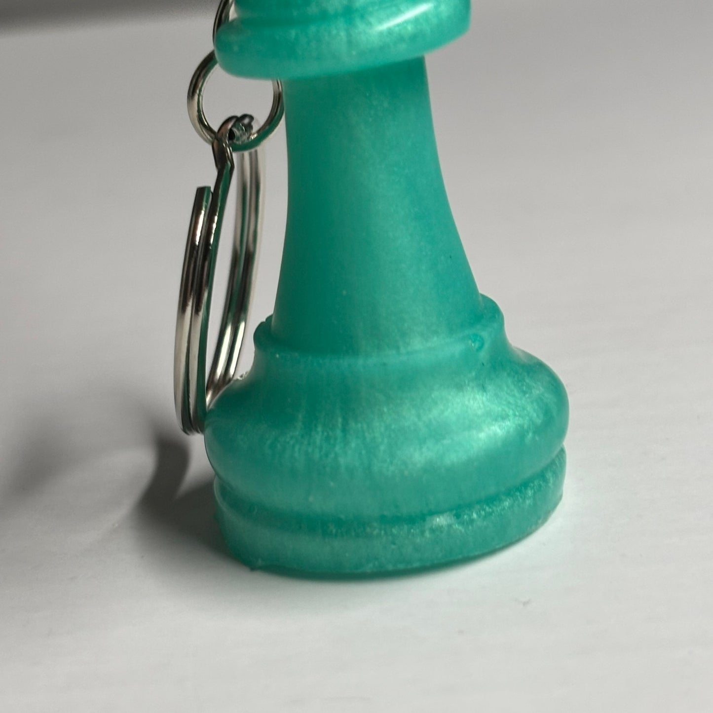 Aqua Green King - Handmade Resin Keychain