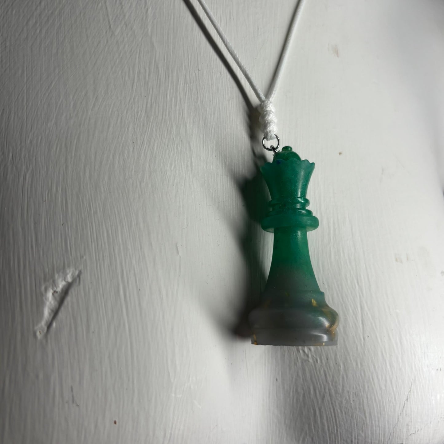 Green Queen - Handmade Resin Chess Necklace