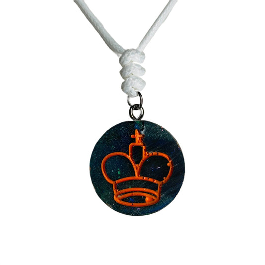 Royal Orange - Handmade Resin Chess Necklace