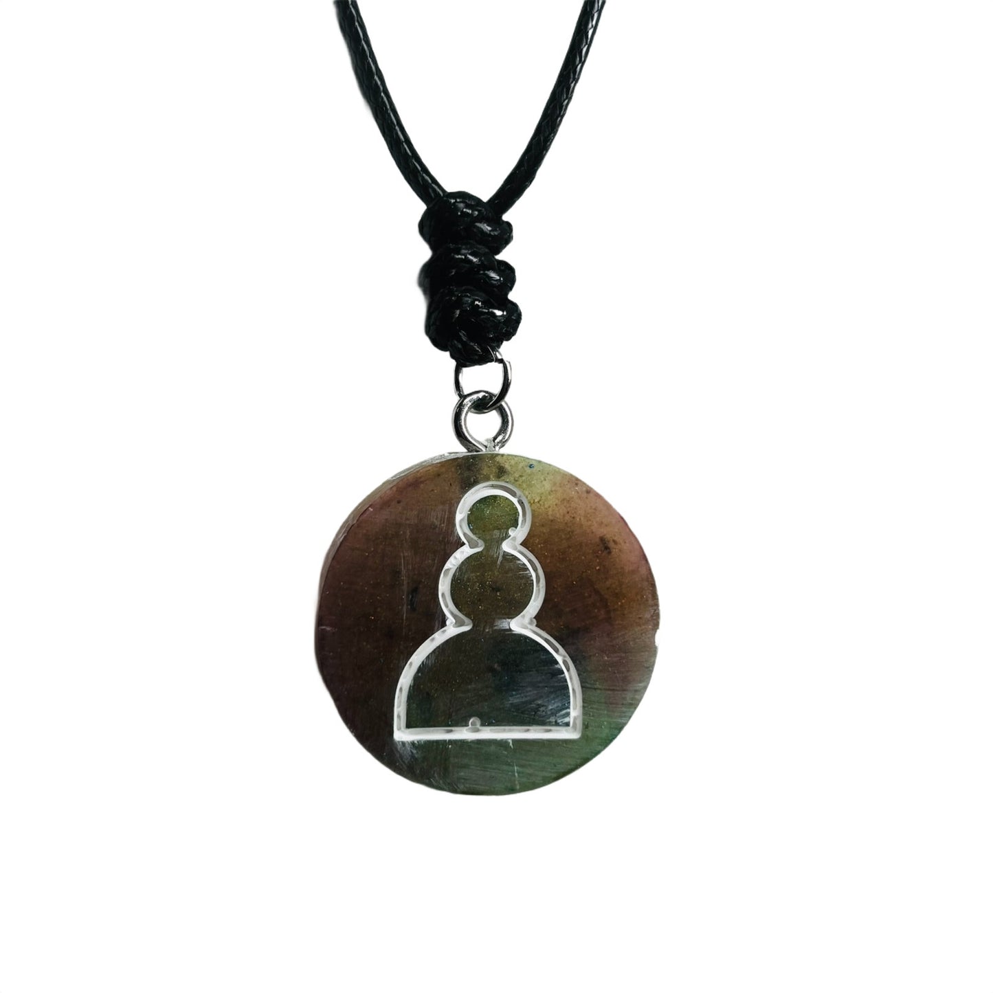 Vintage Swamp Pawn - Handmade Resin Chess Necklace