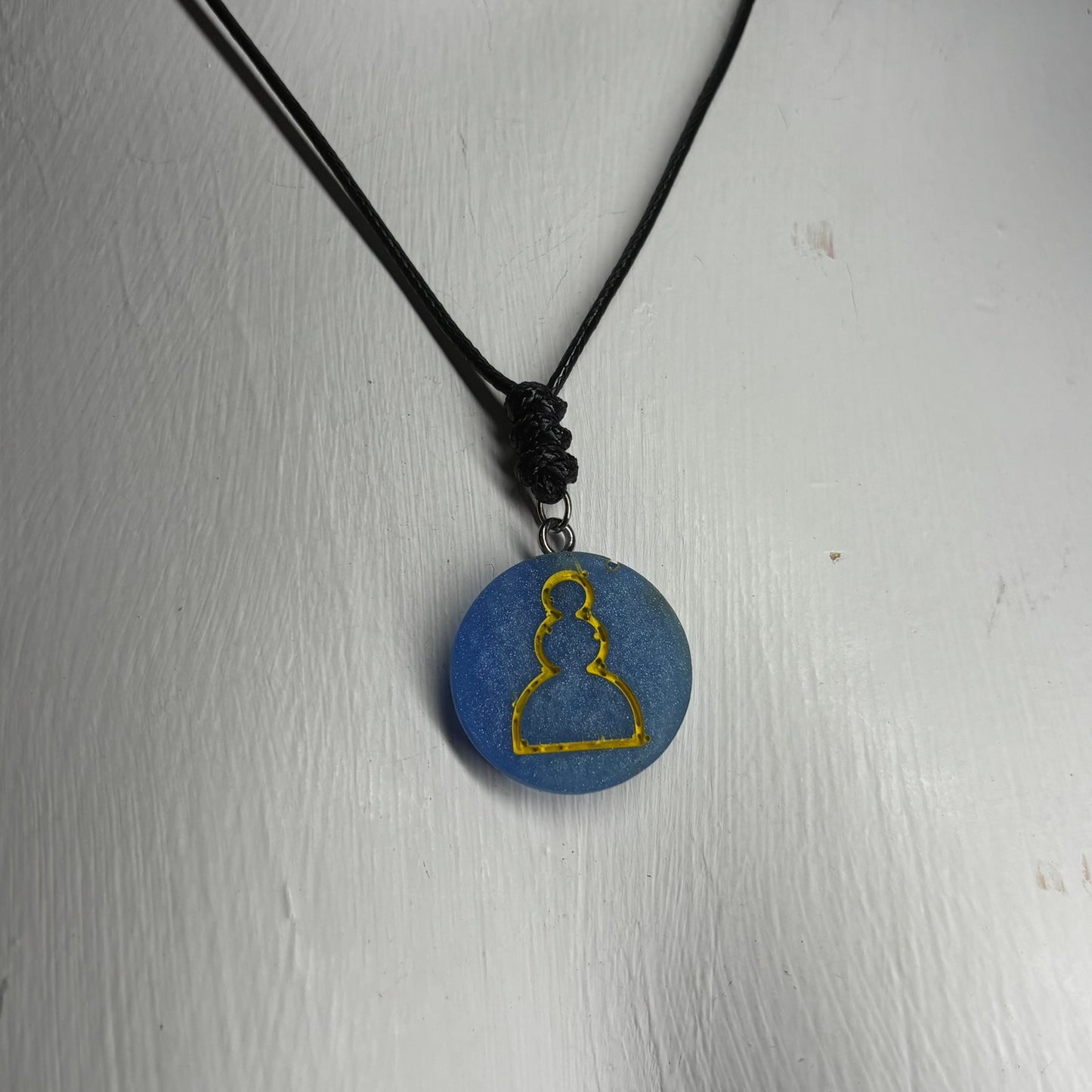Blue Pawn - Handmade Resin Chess Necklace