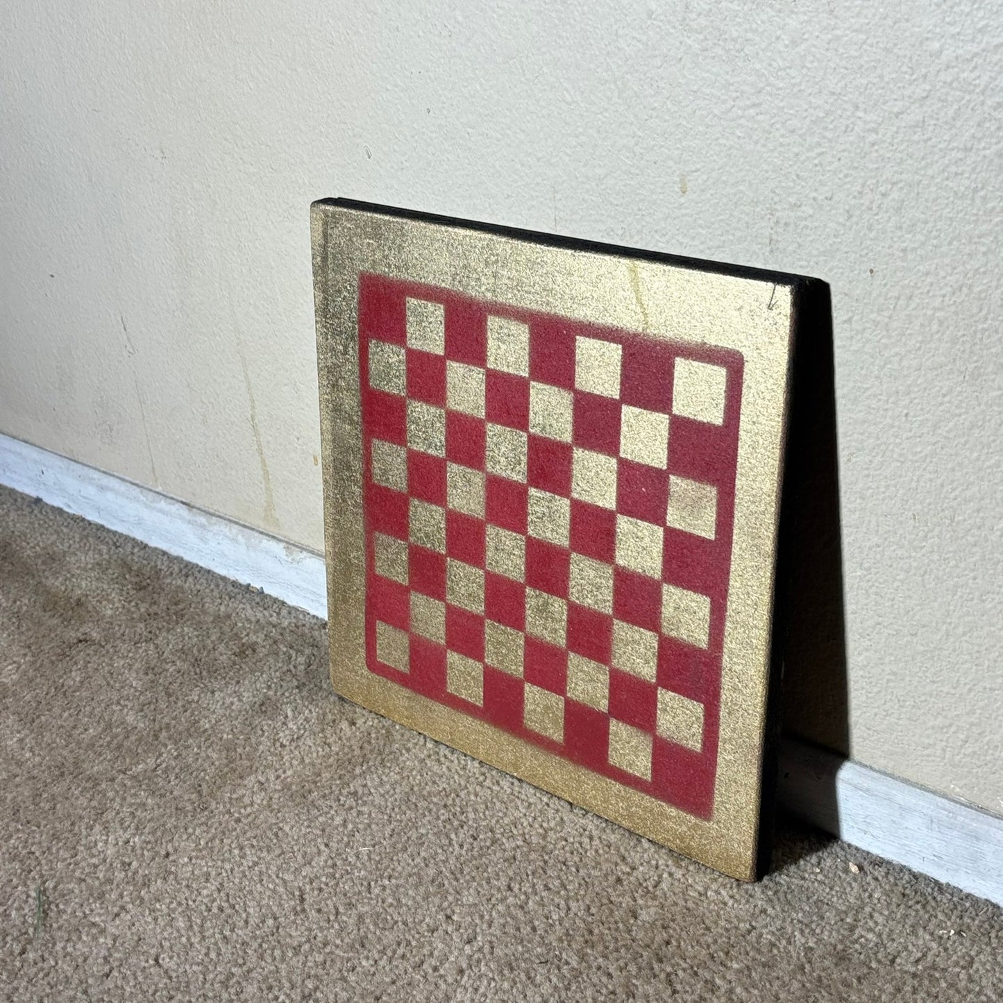 Golden Red - Painted Chess Board