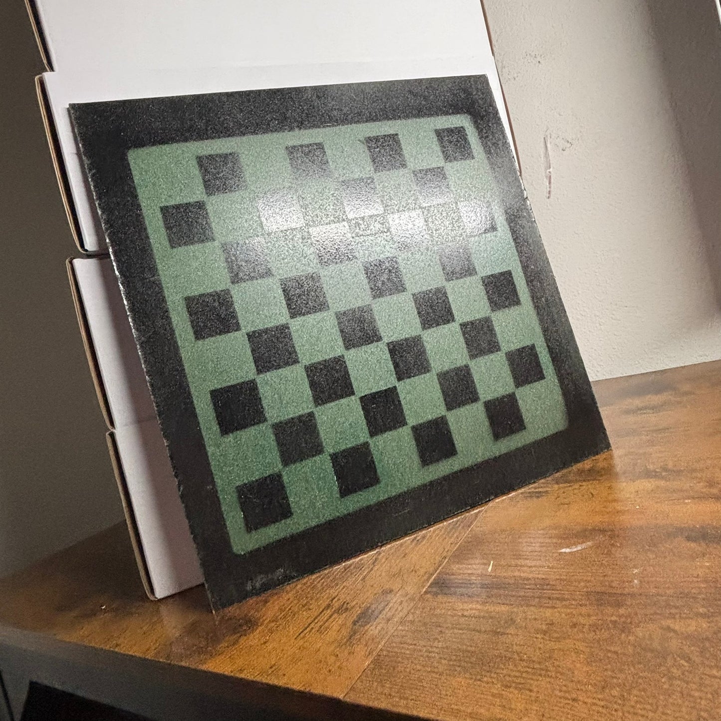 Stealth Green - Painted Chess Board