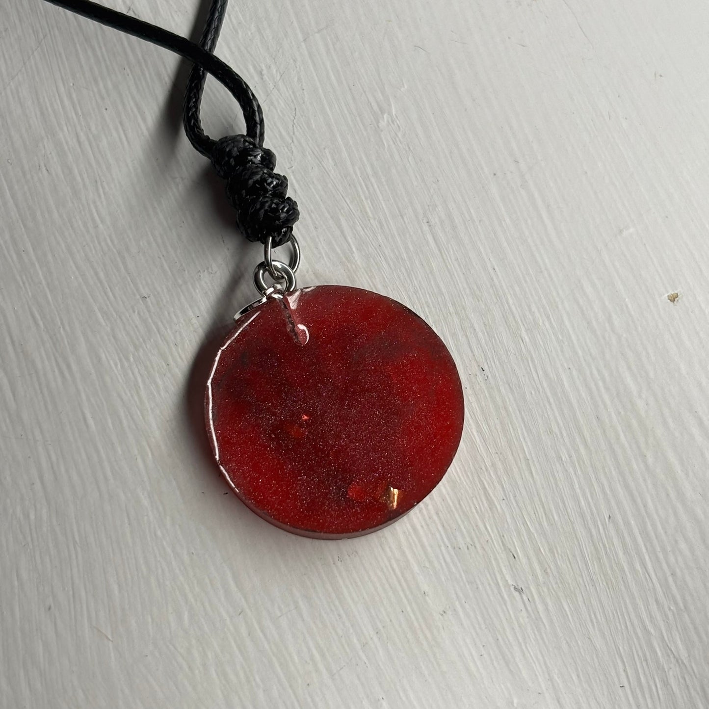 Dark Red Queen - Handmade Resin Chess Necklace