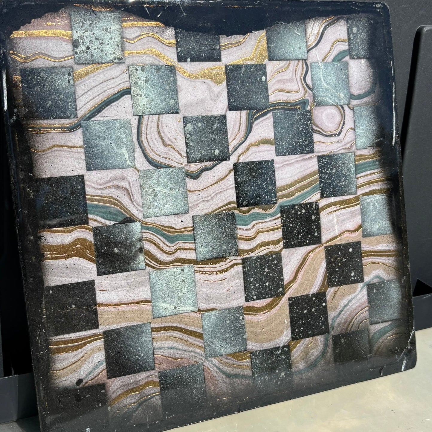 Swirl Marble - Resin Coated Chess Board
