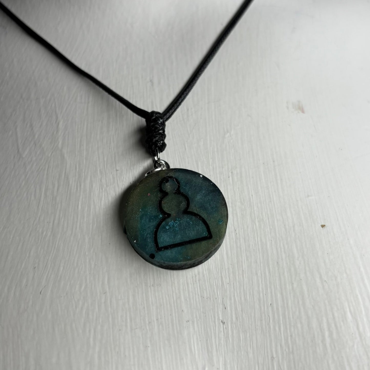 Green Pawn - Handmade Resin Chess Necklace
