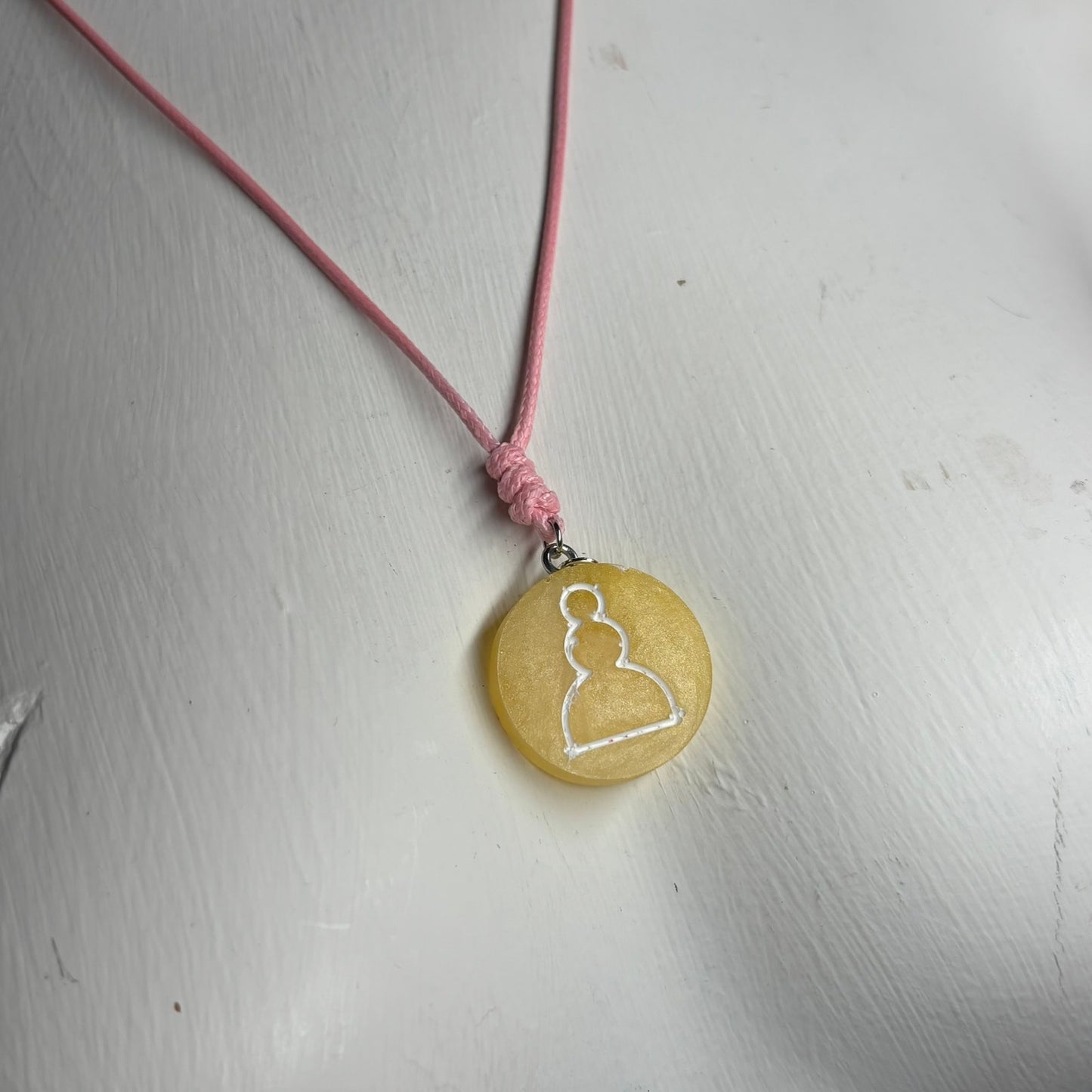Yellow Sunshine Pawn - Handmade Resin Chess Necklace