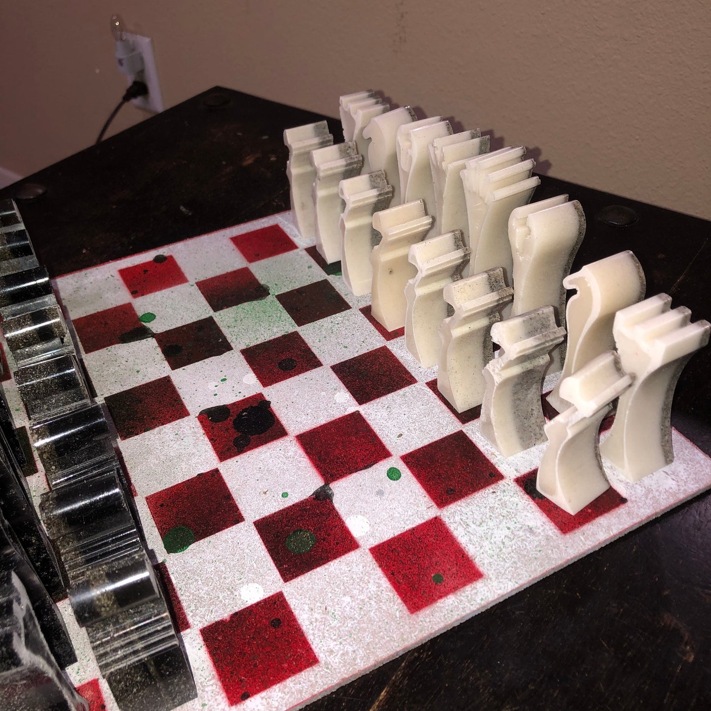 Space Red Royal- Painted Chess Set