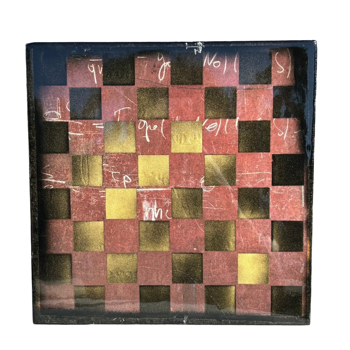 Burgundy Gold - Resin Coated Chess Board