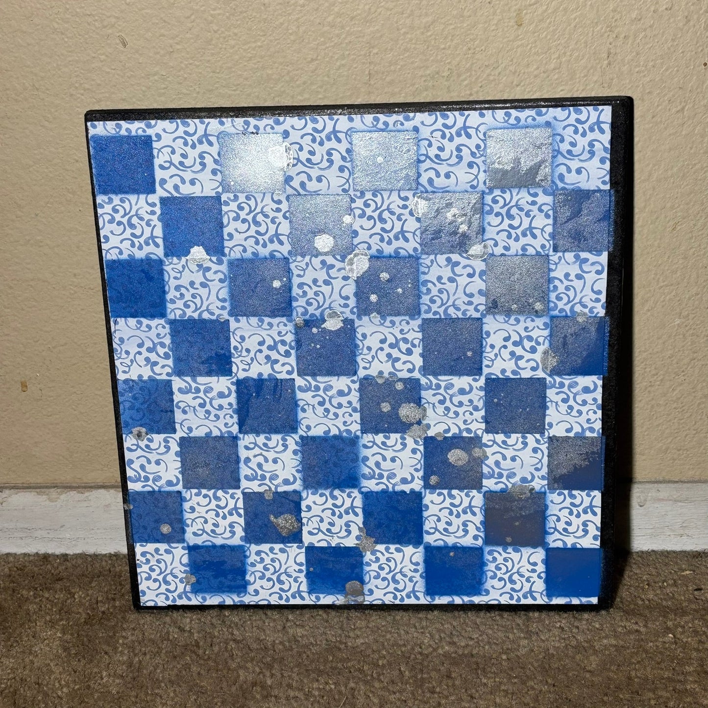 Blue Vintage Chrome - Scrapbook Chess Board