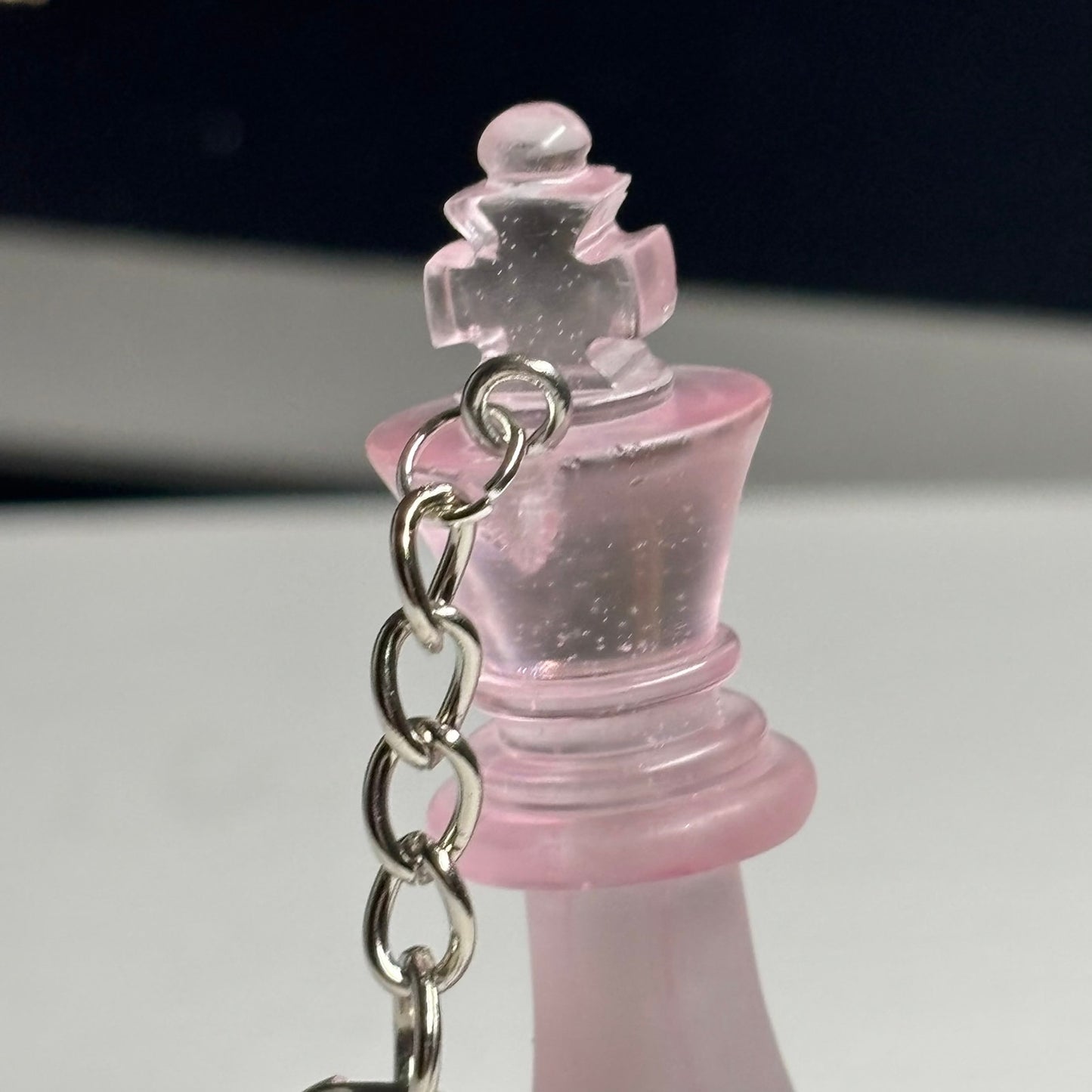 Translucent Pink King - Handmade Resin Keychain