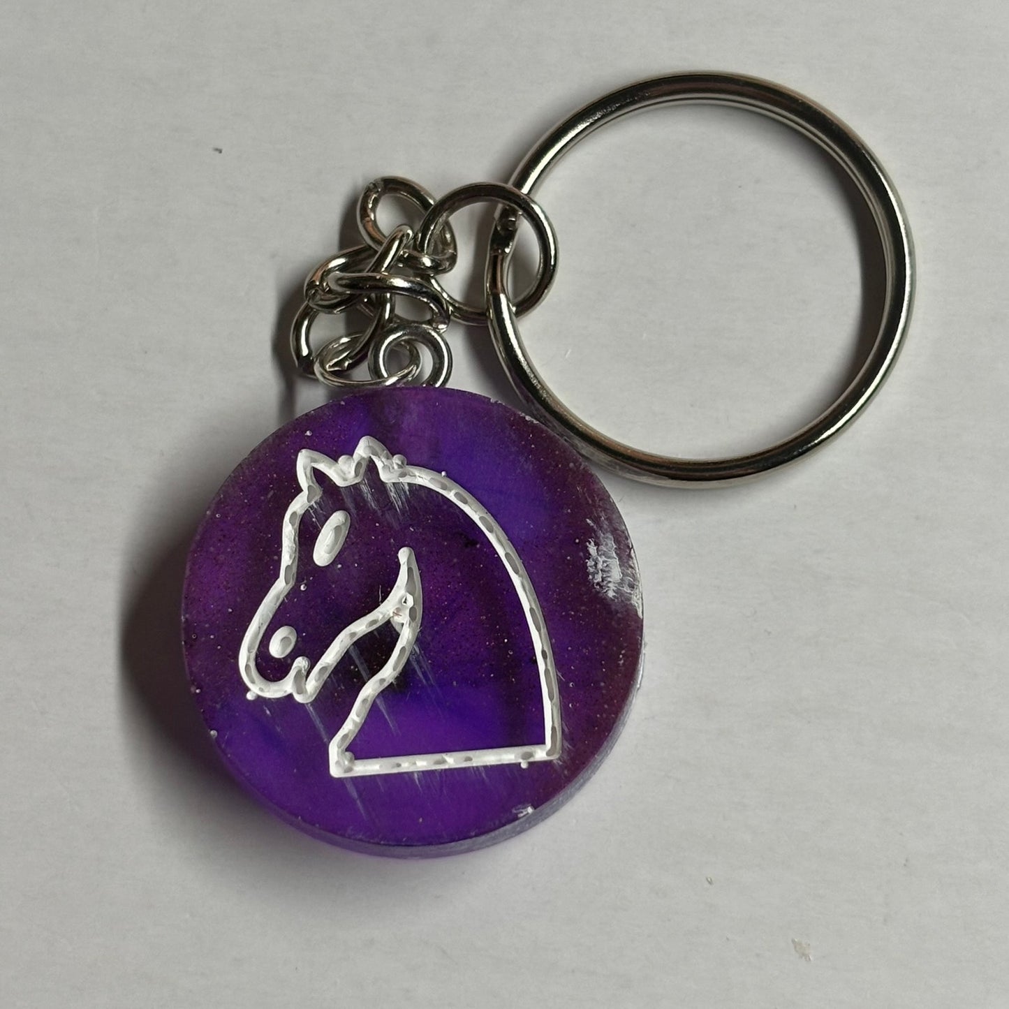 Translucent Purple Knight - Handmade Resin Keychain