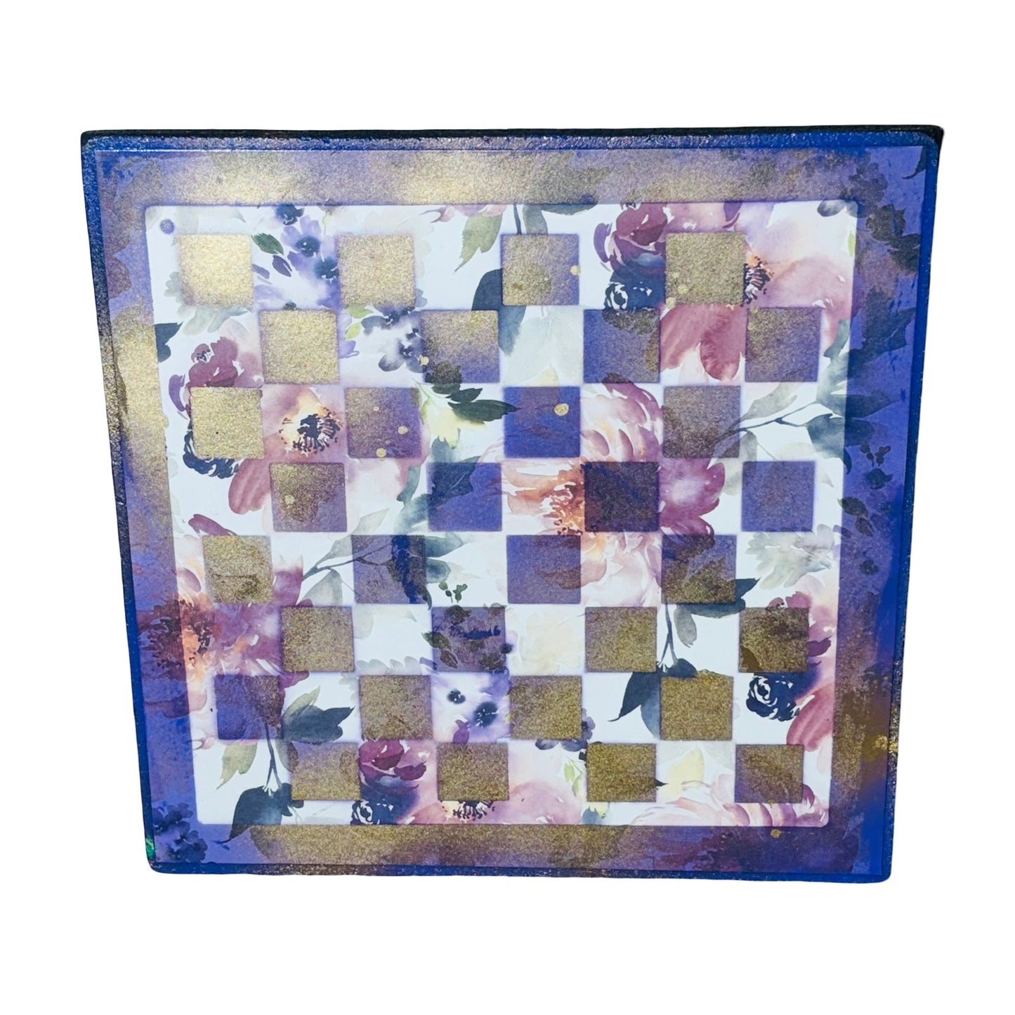Royal Purple Flowers - Scrapbook Chess Board