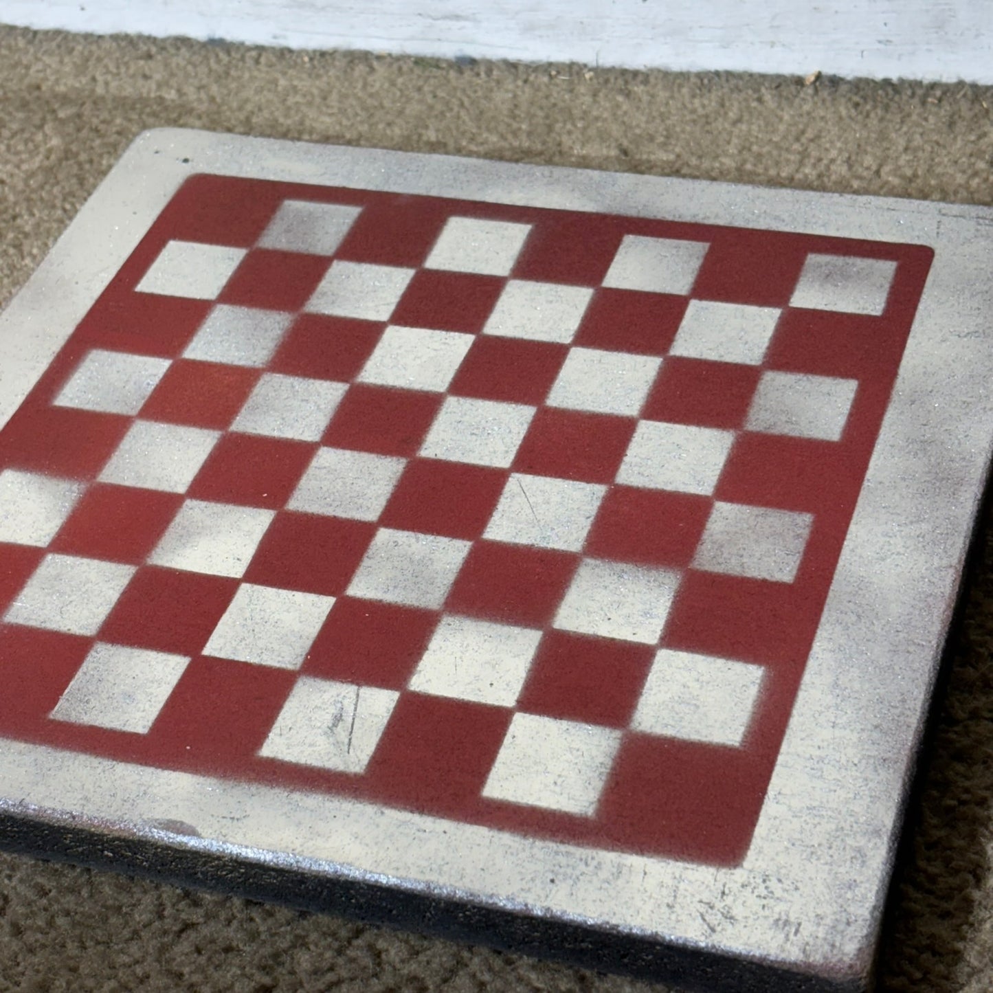 Chrome Red - Painted Chess Board