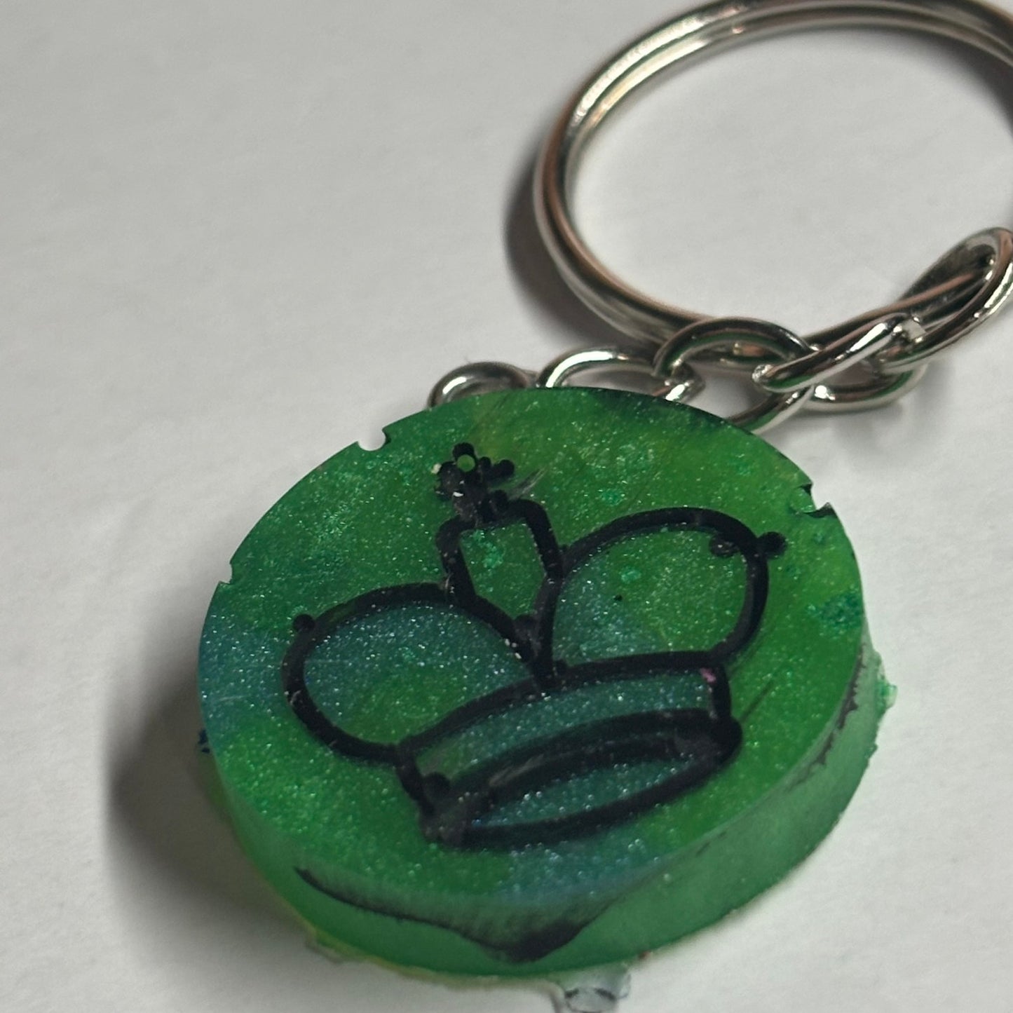 Vivid Green King - Handmade Resin Keychain