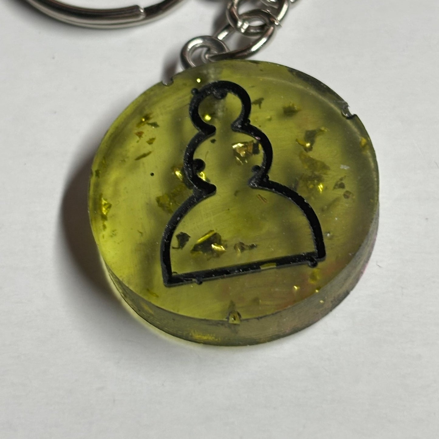 Lime Green Translucent Pawn - Handmade Resin Keychain - Flat Edition
