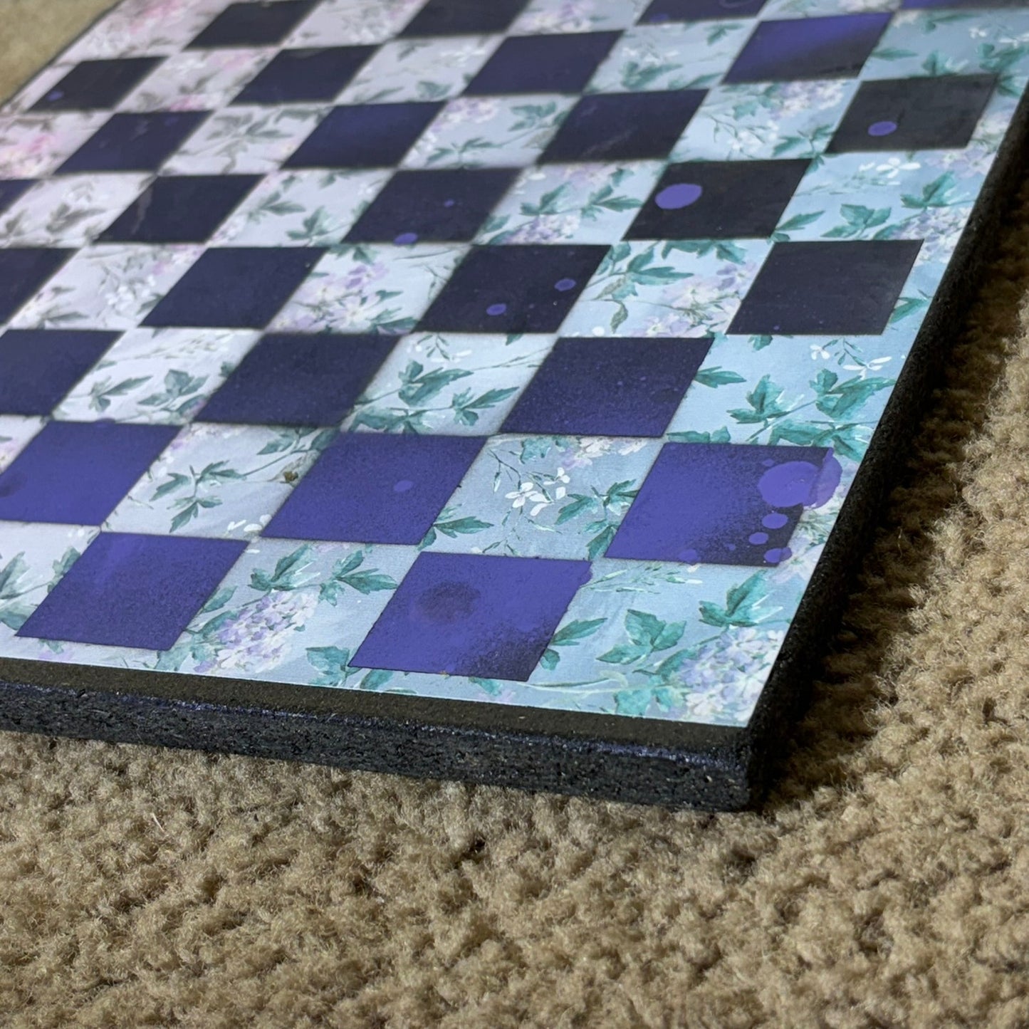Flowers Purple Hue - Scrapbook Chess Board