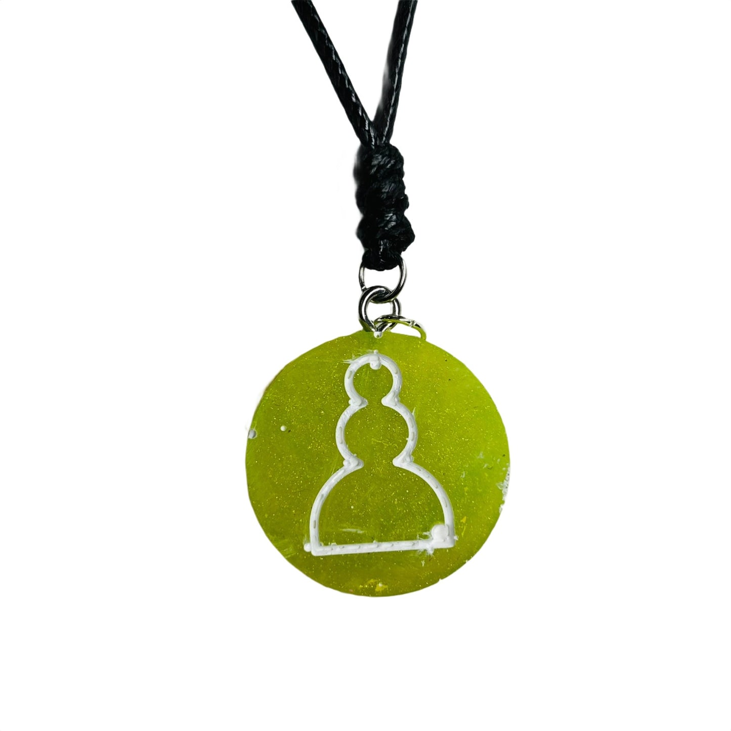 Neon Green Pawn - Handmade Resin Chess Necklace