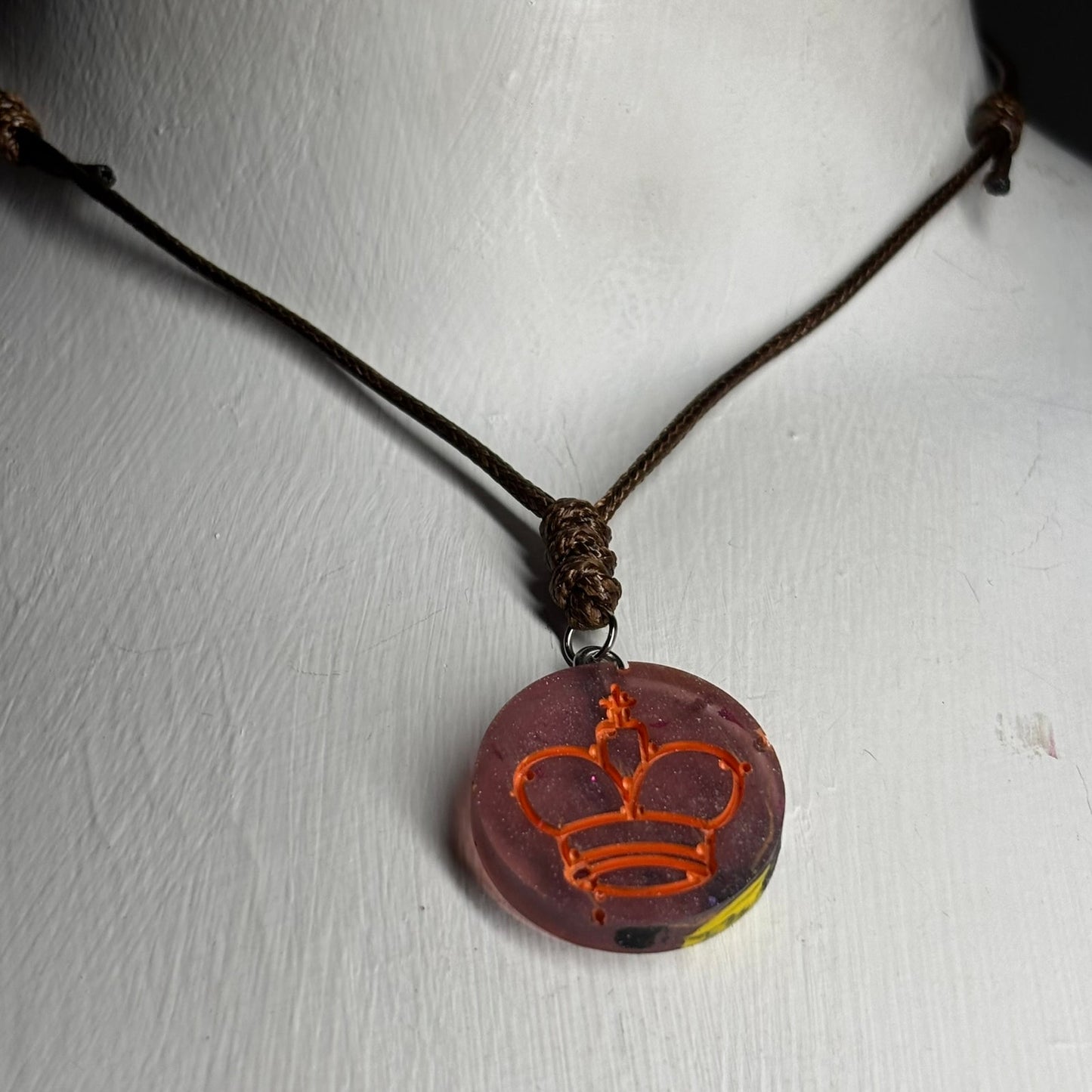 Vortex Violet King - Handmade Resin Chess Necklace