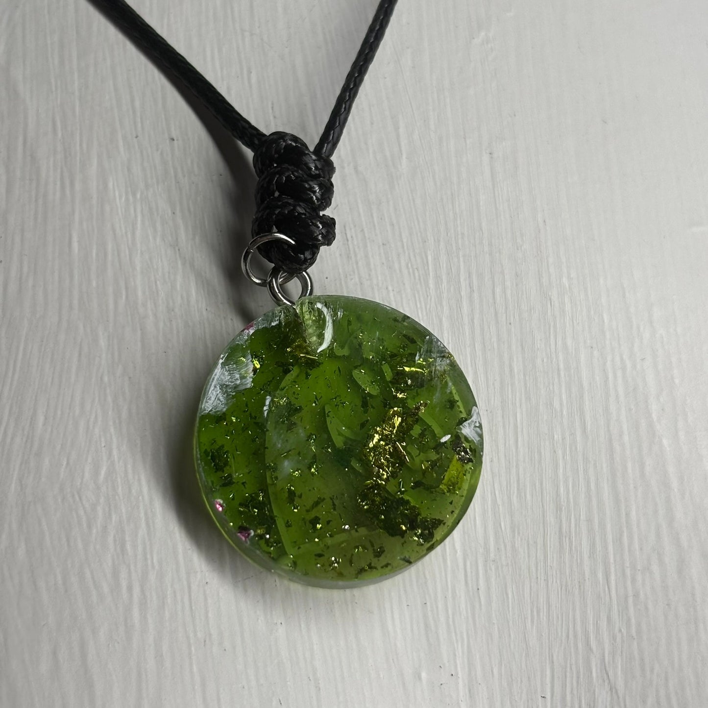 Green Crystal Knight - Handmade Resin Chess Necklace