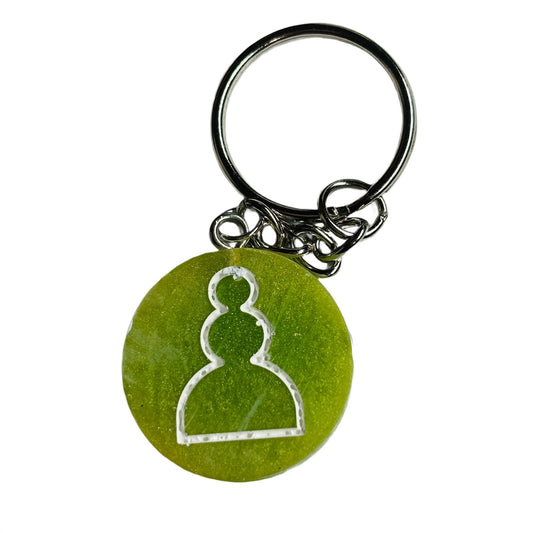 Lime Green Pawn - Handmade Resin Keychain