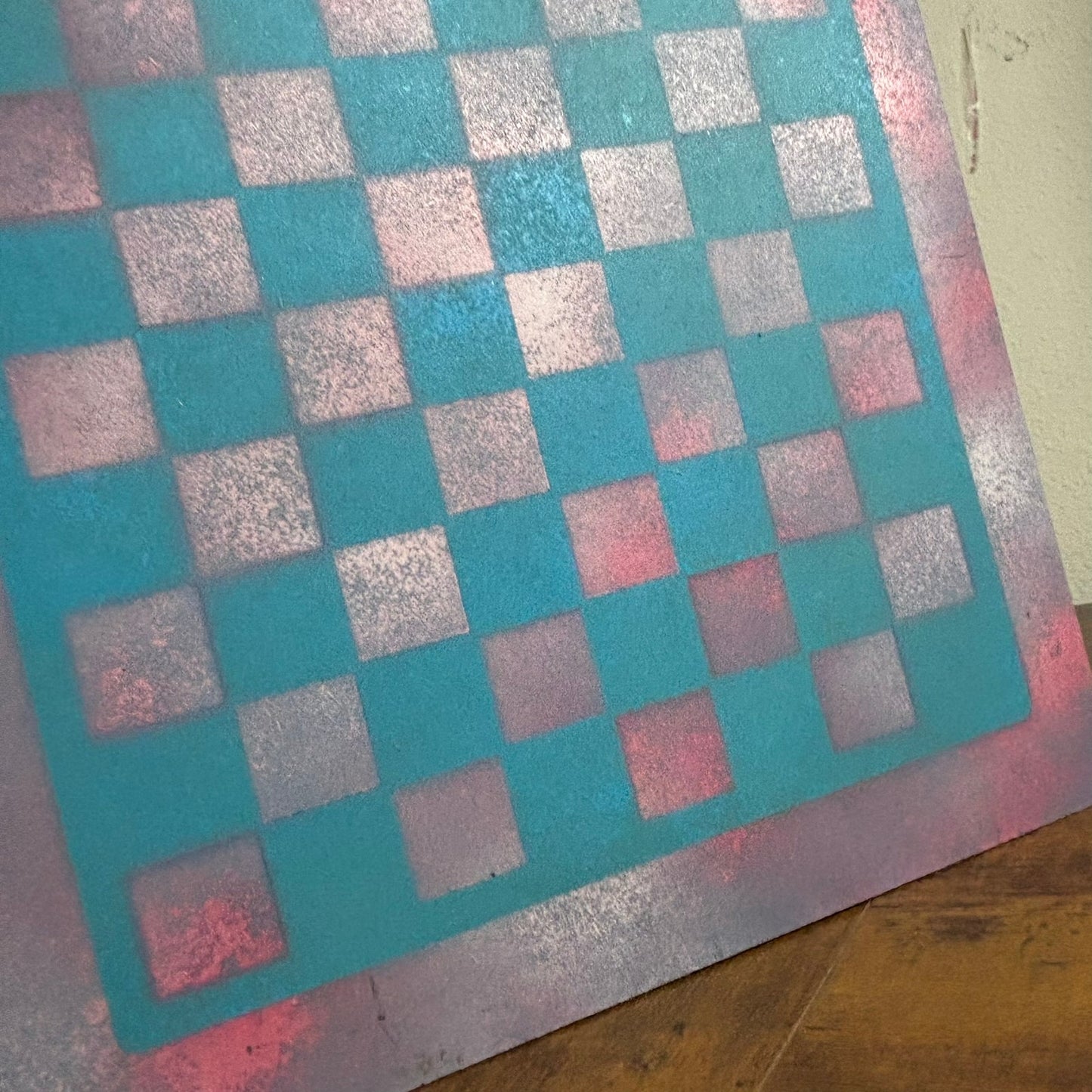 Pink & Blue - Painted Chess Board