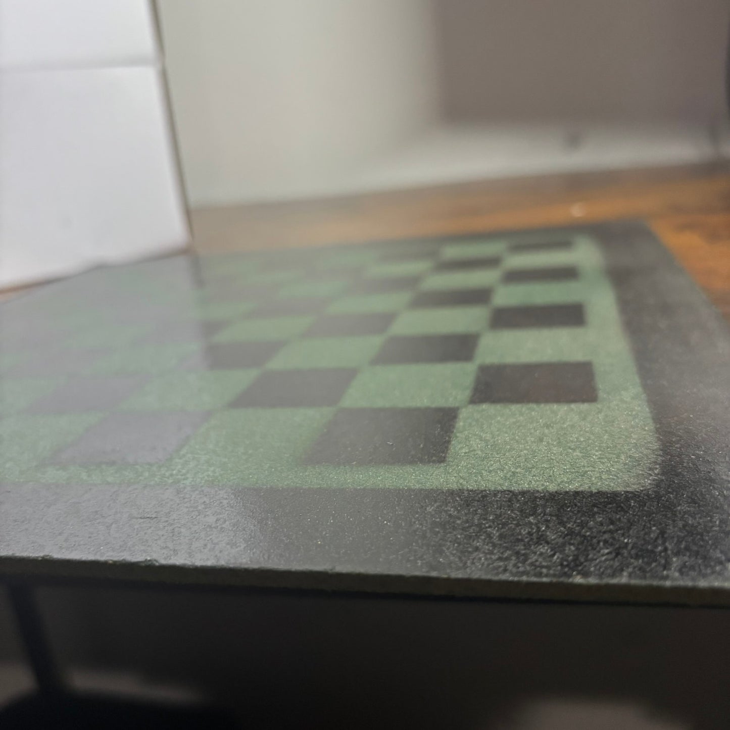 Stealth Green - Painted Chess Board