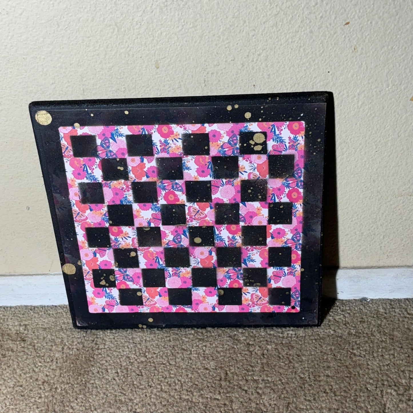 Pink Blush - Scrapbook Chess Board